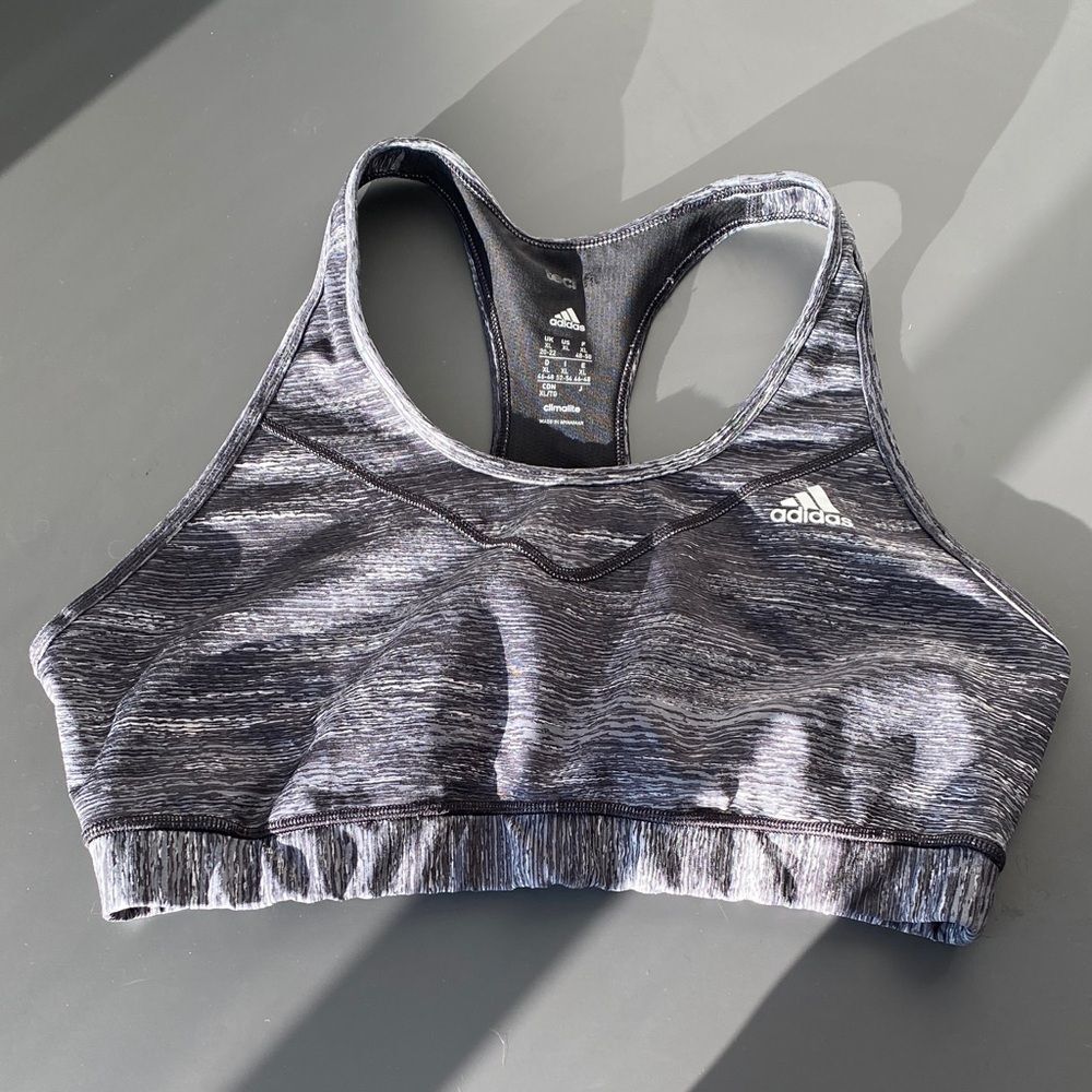 Adidas Climalite Gray Sports Bra XL Padless Athletic Sporty Street Casual